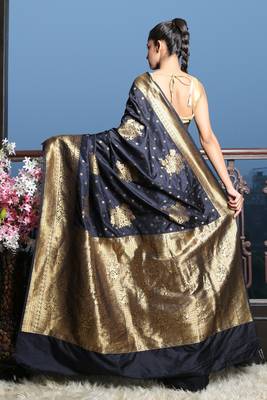 Black Khaddi benarasi saree 4