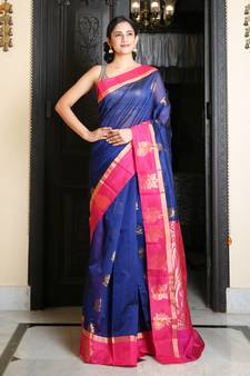 Dark Blue Kakinada silk