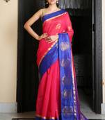 Pink Kakinada silk with Blue border