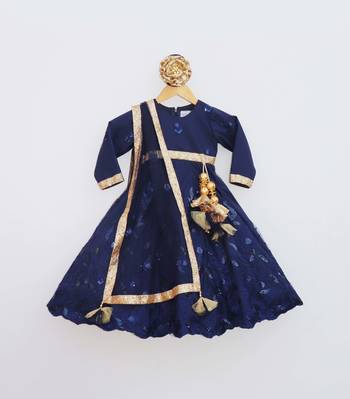 Blue Embroidery Anarkali 1
