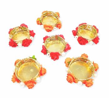 BK Creation Antique Style Handmade Decorative Tealight Candle Holder (6 Pieces) in Multicolour. 1
