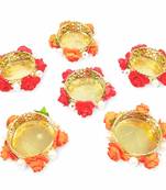 BK Creation Antique Style Handmade Decorative Tealight Candle Holder (6 Pieces) in Multicolour.