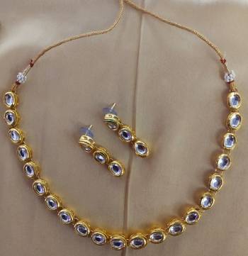 Oval Shape Real Dibbi Kundan Kundan Jewellery Set 1