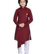 Kids Maroon Kurta Pajama Set For Boys 