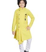 Kids Yellow Kurta Pyjama Set For Boys