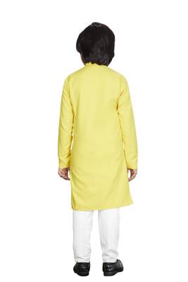 Kids Yellow Kurta Pyjama Set For Boys 4