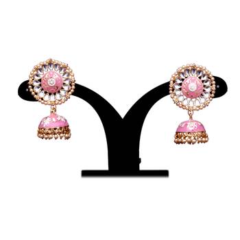 Multicolor kundan  minakari jumki  jhumkas 1