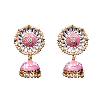 Multicolor kundan  minakari jumki  jhumkas 3