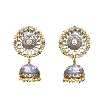 Multicolor kundan  minakari jumki  jhumkas 1