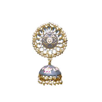 Multicolor kundan  minakari jumki  jhumkas 3