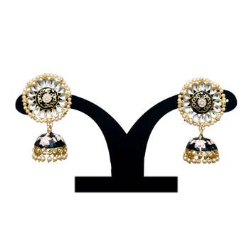 Multicolor kundan  minakari jumki  jhumkas 3