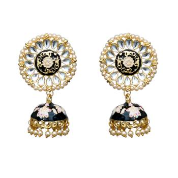 Multicolor kundan  minakari jumki  jhumkas 2
