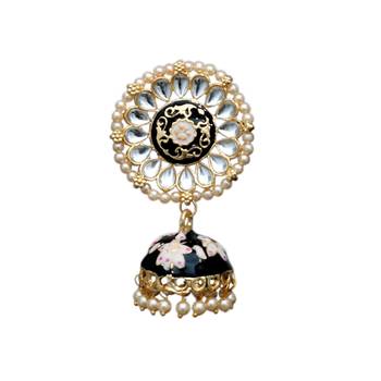 Multicolor kundan  minakari jumki  jhumkas 3