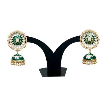 Multicolor kundan  minakari jumki  jhumkas 1