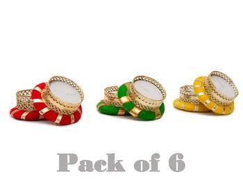 BK Creation Tea Candle Holder and Diwali Decoration Items Traditional Designer Diya for décor Multicolour Set of 6 2