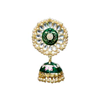 Multicolor kundan  minakari jumki  jhumkas 3