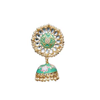 Multicolor kundan  minakari jumki  jhumkas 3