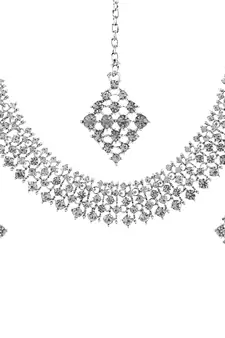 Multicolor ston and  silver alloy necklaces
