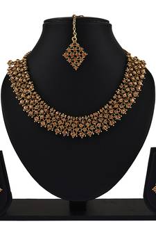 Multicolor ston and gold alloy necklaces