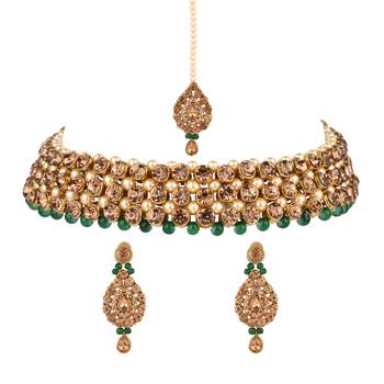 Multicolor kundan and alloy necklaces 5