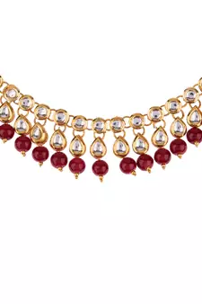 Multicolor kundan and alloy necklaces