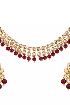 Multicolor kundan and alloy necklaces