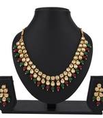 Multicolor kundan and alloy necklaces