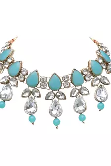 Multicolor kundan and alloy necklaces