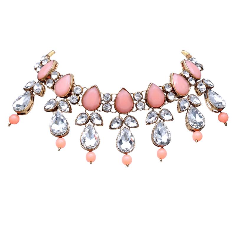 Multicolor kundan and alloy necklaces