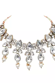 Multicolor kundan and alloy necklaces