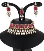 Multicolor kundan and alloy necklaces