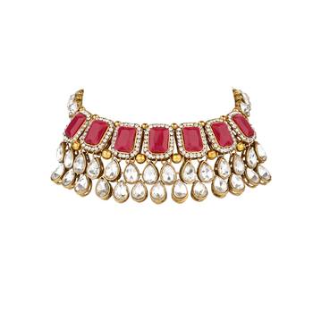 Multicolor kundan and alloy necklaces 4