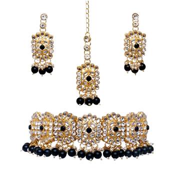 multicolor moti chokar set  alloy necklaces set 1