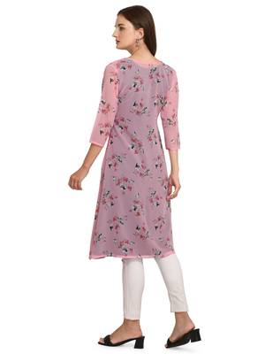 Pink printed georgette georgette-kurtis 2