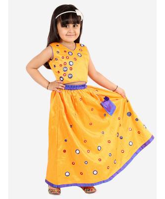 Yellow Mirror Shimmer Lehenga Choli 2