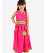 Rani Pink Mirror Bells Lehenga Choli