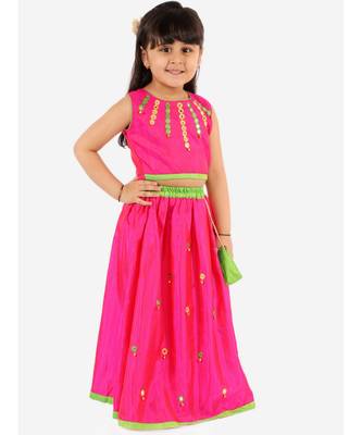 Rani Pink Mirror Bells Lehenga Choli 5