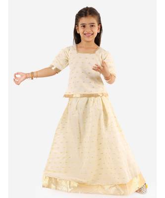 White Gold Weave Jacquard White Pavda Pattu 2