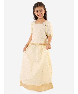 White Gold Weave Jacquard White Pavda Pattu 5