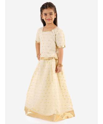 White Gold Weave Jacquard White Pavda Pattu 6