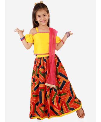 Yellow/Multi Zig Zag  Lehenga Choli 1