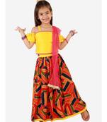 Yellow/Multi Zig Zag  Lehenga Choli