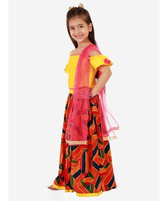 Yellow/Multi Zig Zag  Lehenga Choli 4