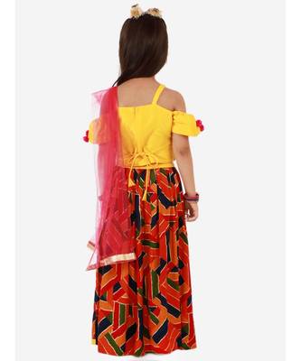 Yellow/Multi Zig Zag  Lehenga Choli 5