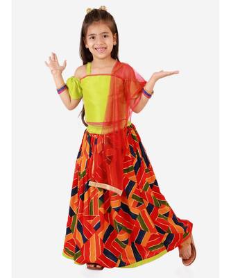 Green/Multi Zig Zag  Lehenga Choli 1
