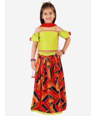 Green/Multi Zig Zag  Lehenga Choli 2