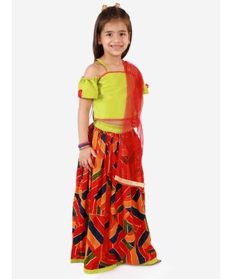 Green/Multi Zig Zag  Lehenga Choli 5