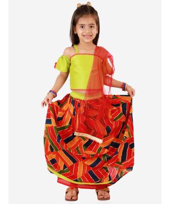 Green/Multi Zig Zag  Lehenga Choli 6