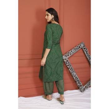 Green Printed Kurta And Bottom 4