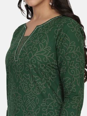Green Printed Kurta And Bottom 9